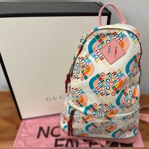 08. GUCCI X THE NORTH FACE Econyl Nylon Medium Backpack Black Multicolor